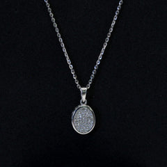 Oval Pendant Silver Set