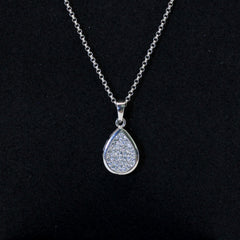 Tear Drop Pendant Silver Set