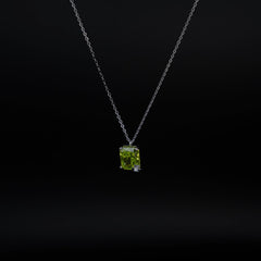 Green Cushion Cut Necklace
