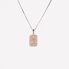 Gold Rectangular Necklace