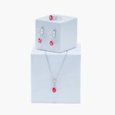 Pink Stone Silver Set