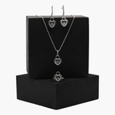 Dangling Heart Silver Set
