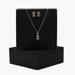 Bow Pendant Silver Set