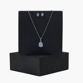 Tear Drop Pendant Silver Set