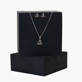 Rose Gold Pendant Silver Set