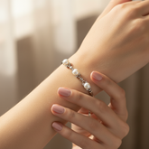 White Pearl Silver Bracelet