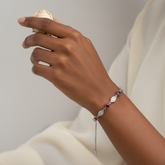 Pink Stone Leaf Bracelet