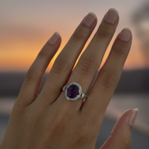 Violet Stone Silver Ring