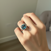 Teal Blue Square Ring