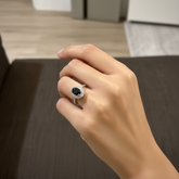 Black Stone Single Band Ring