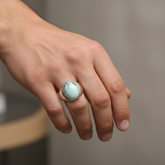 White Marble Stone Ring