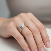 Tri-Color Half Stone