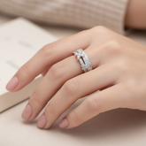 Triple Connected Silver Rings