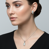 Bow Pendant Silver Set