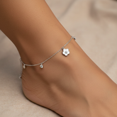 Enamel Flower Charm Anklet