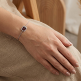 Deep Red Square Stone Bracelet