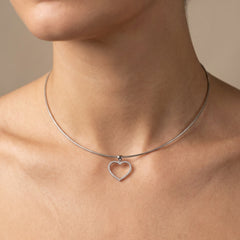 Heart Pendant Choker Necklace