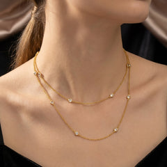 Long Gold Plated Necklace