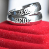 Two Sterling 925 Silver Bands with engraved text