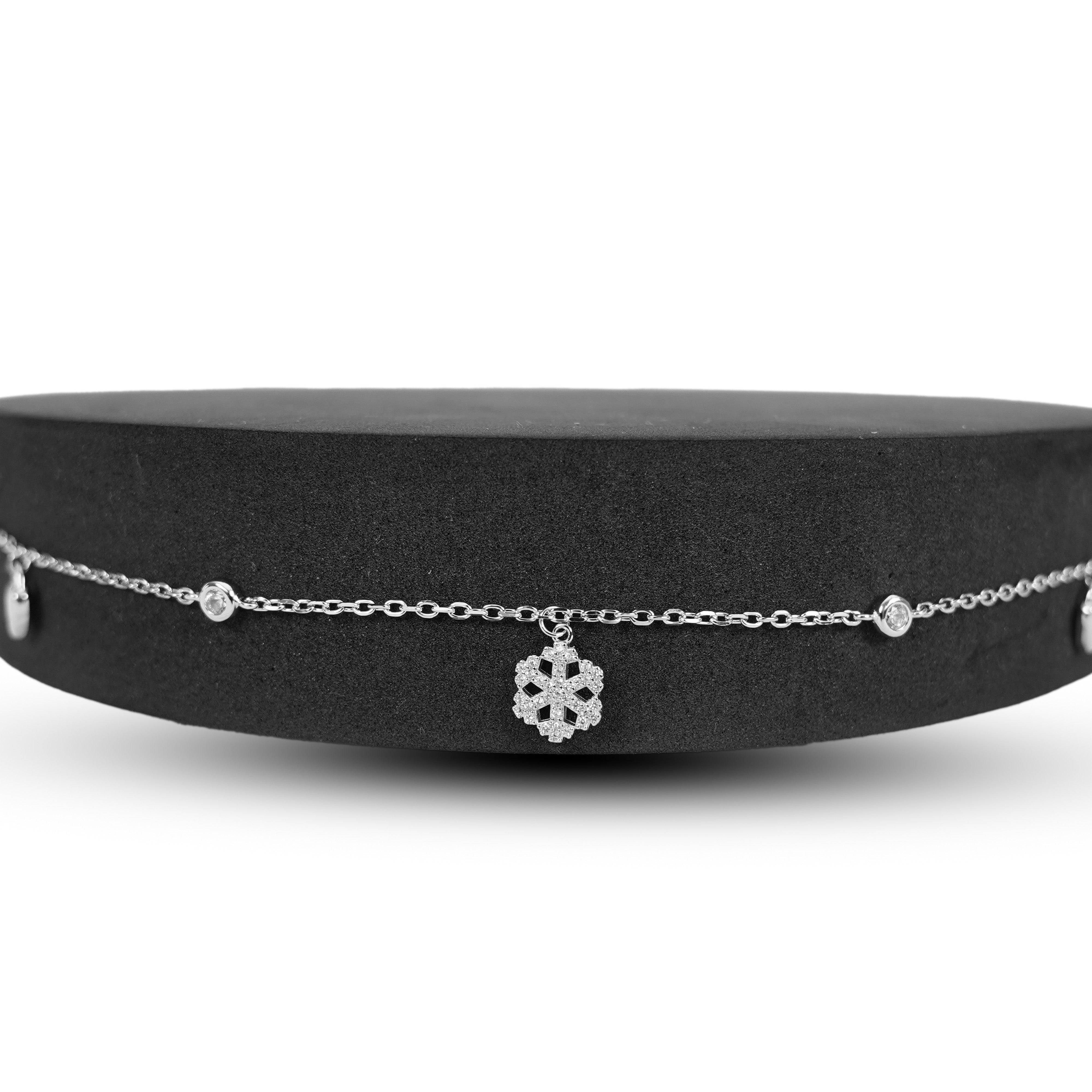 Snowflake Charm Anklet