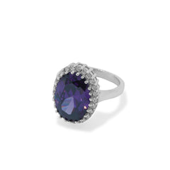 Purple Amethyst Oval Ring