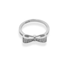 Bow Motif Silver Ring