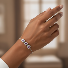 Pink Square Bracelet