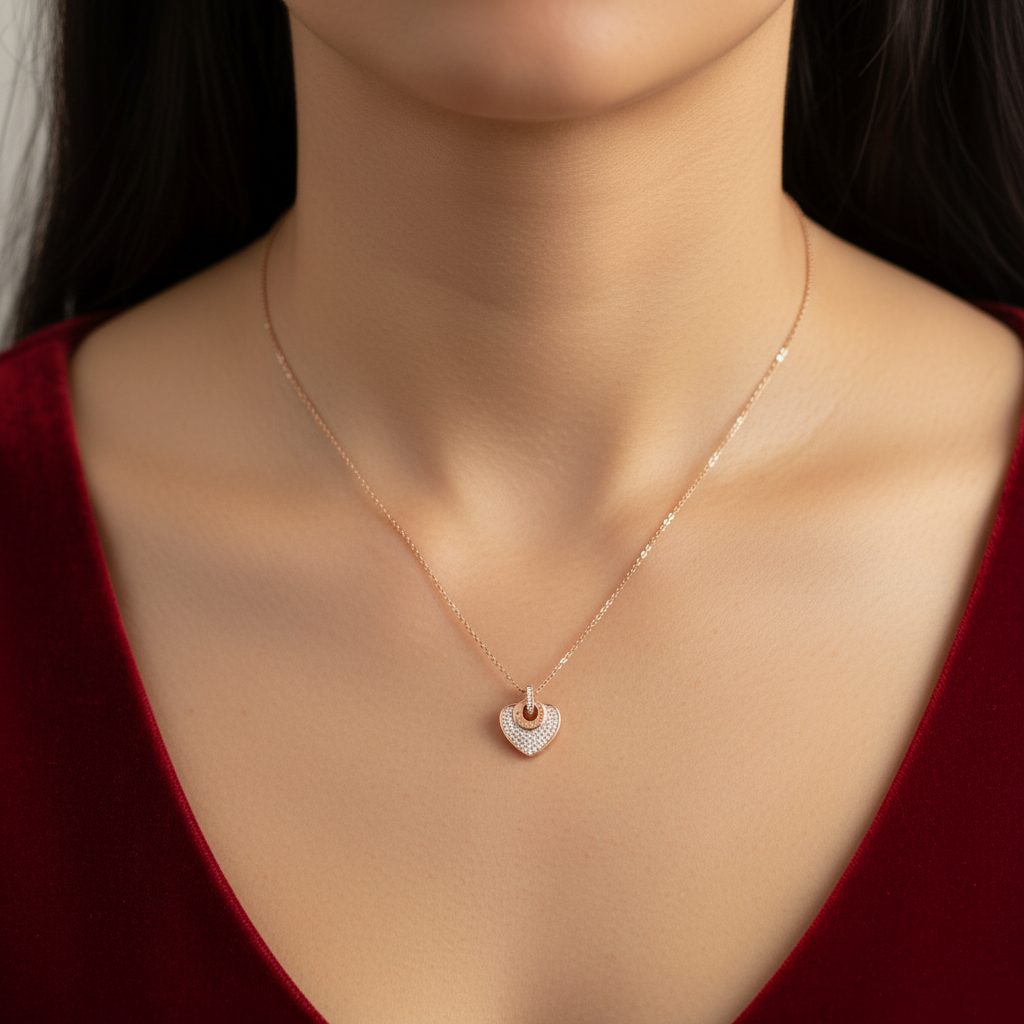Rose Gold Heart Necklace