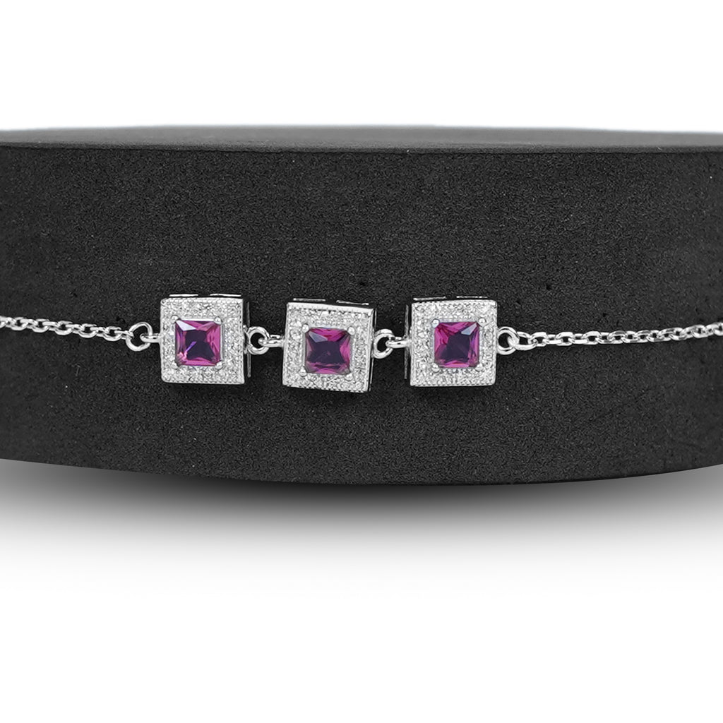 Pink Square Bracelet