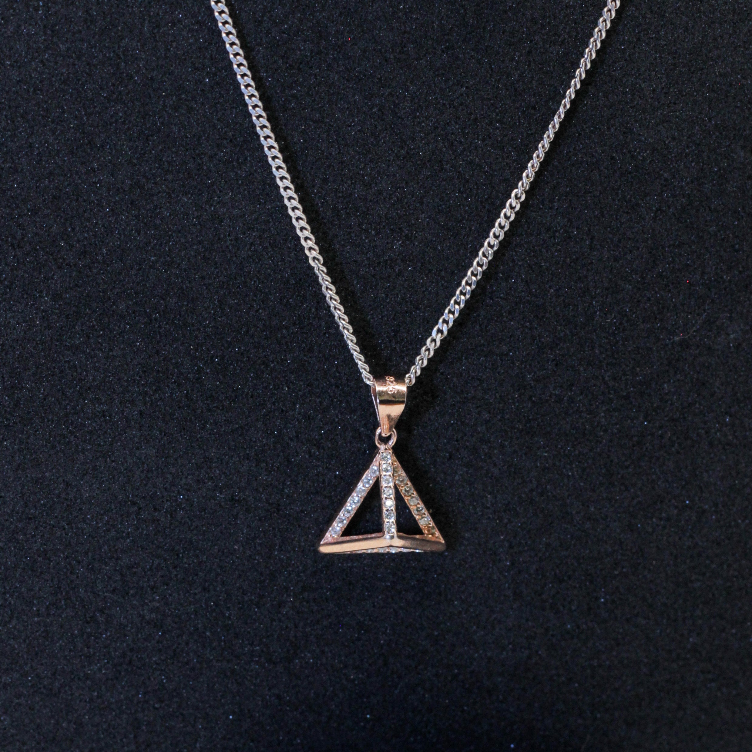 Rose Gold Pendant Silver Set