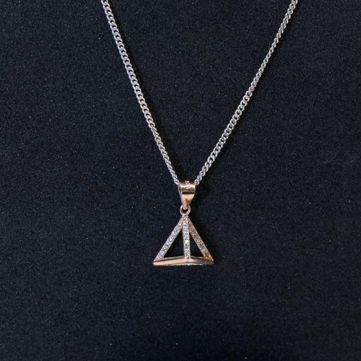 Rose Gold Pendant Silver Set