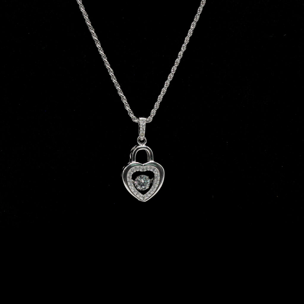 Dangling Heart Silver Set
