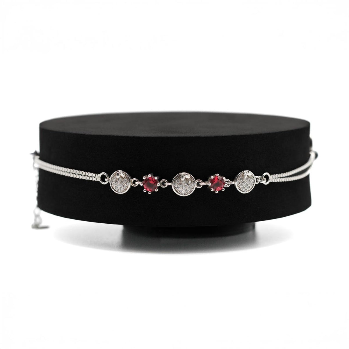 Red Stone Circle Bracelet