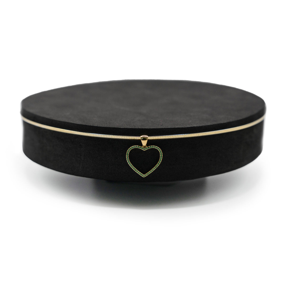 Green Heart Pendant Choker Gold Plated