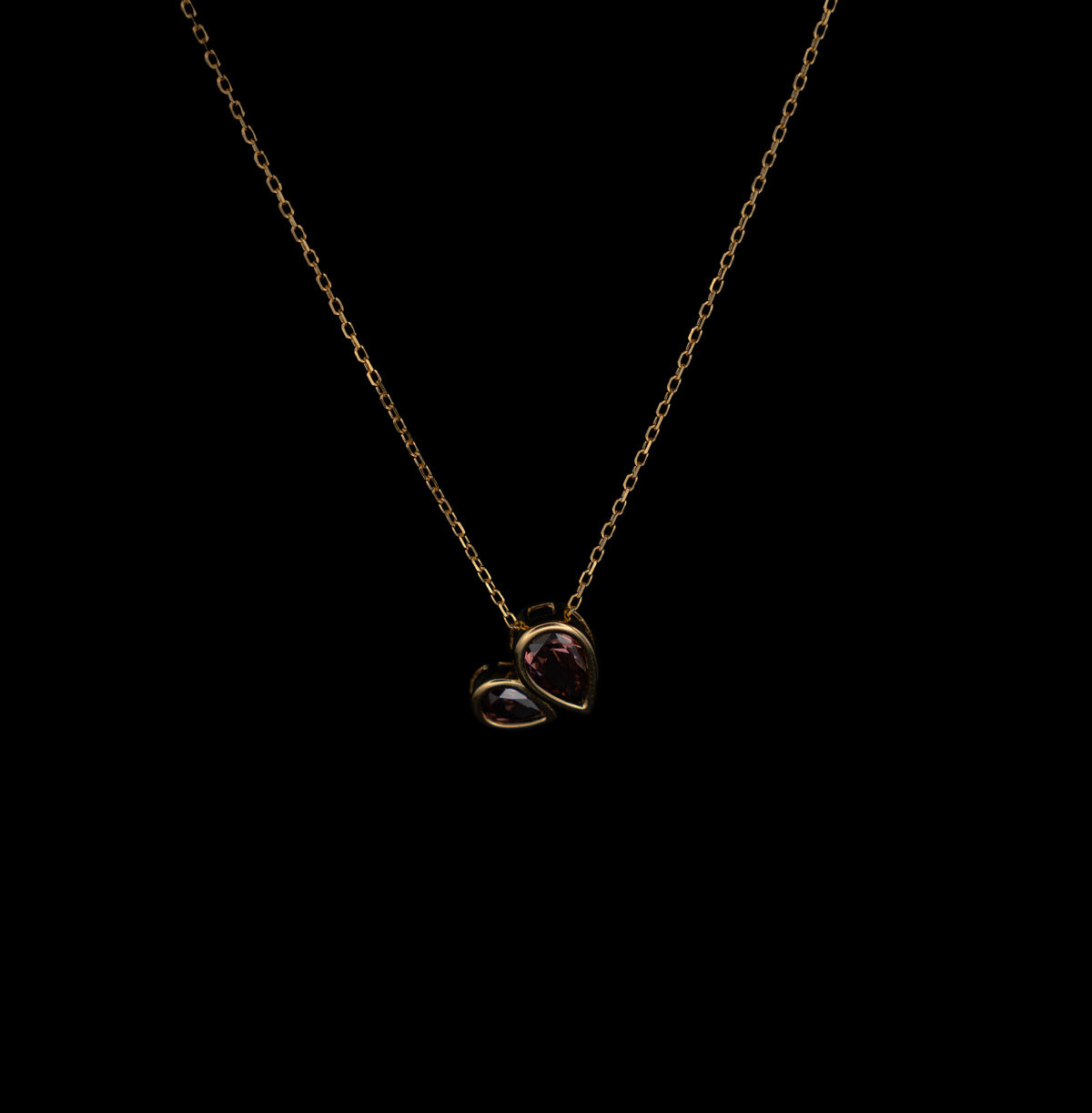 Purple Drop Necklace (Gold Plated)