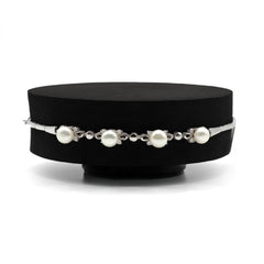 White Pearl Silver Bracelet