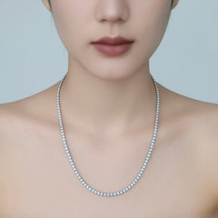 Sqaure Tennis Necklace (2 mm)