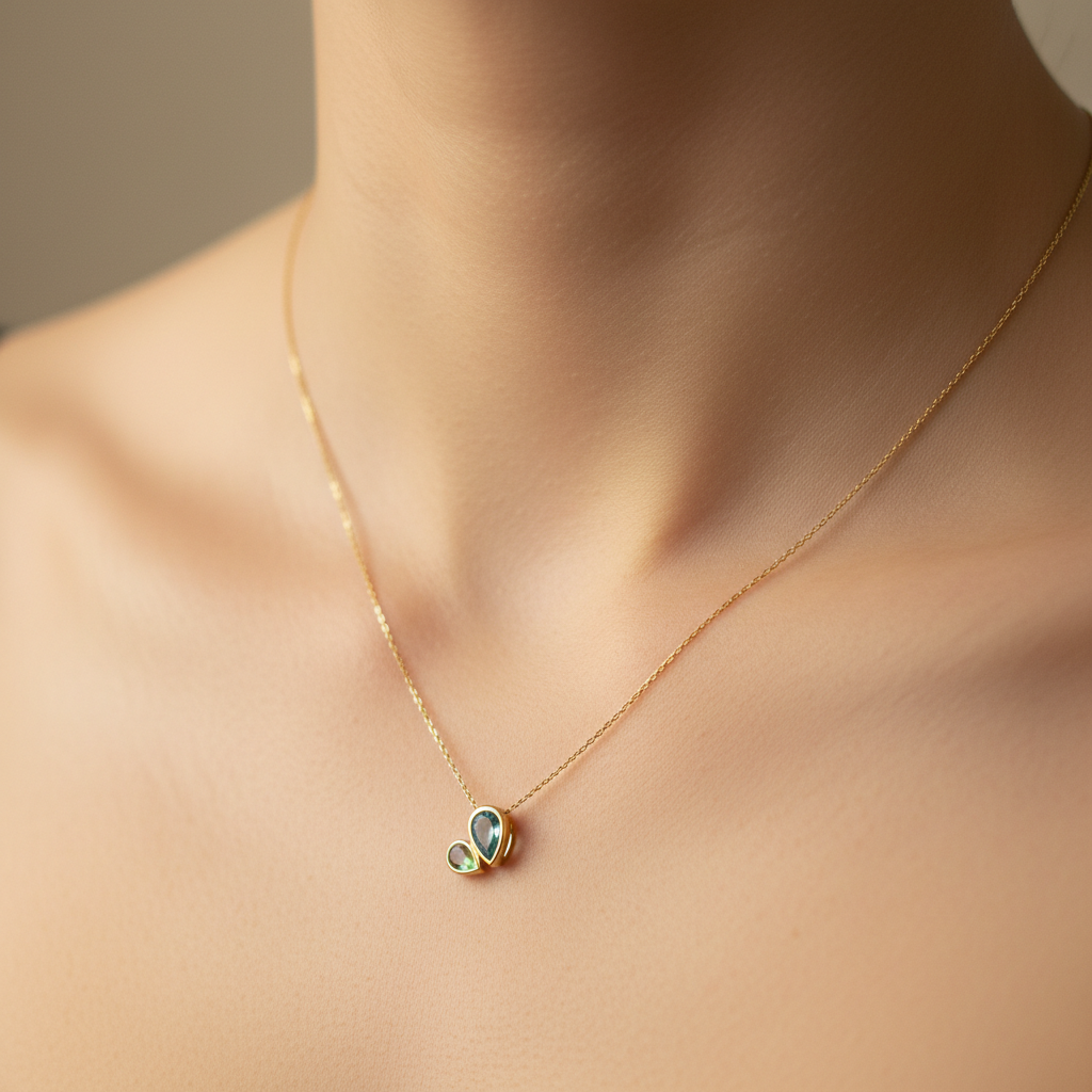 Green Drop Stone (Gold Plated)