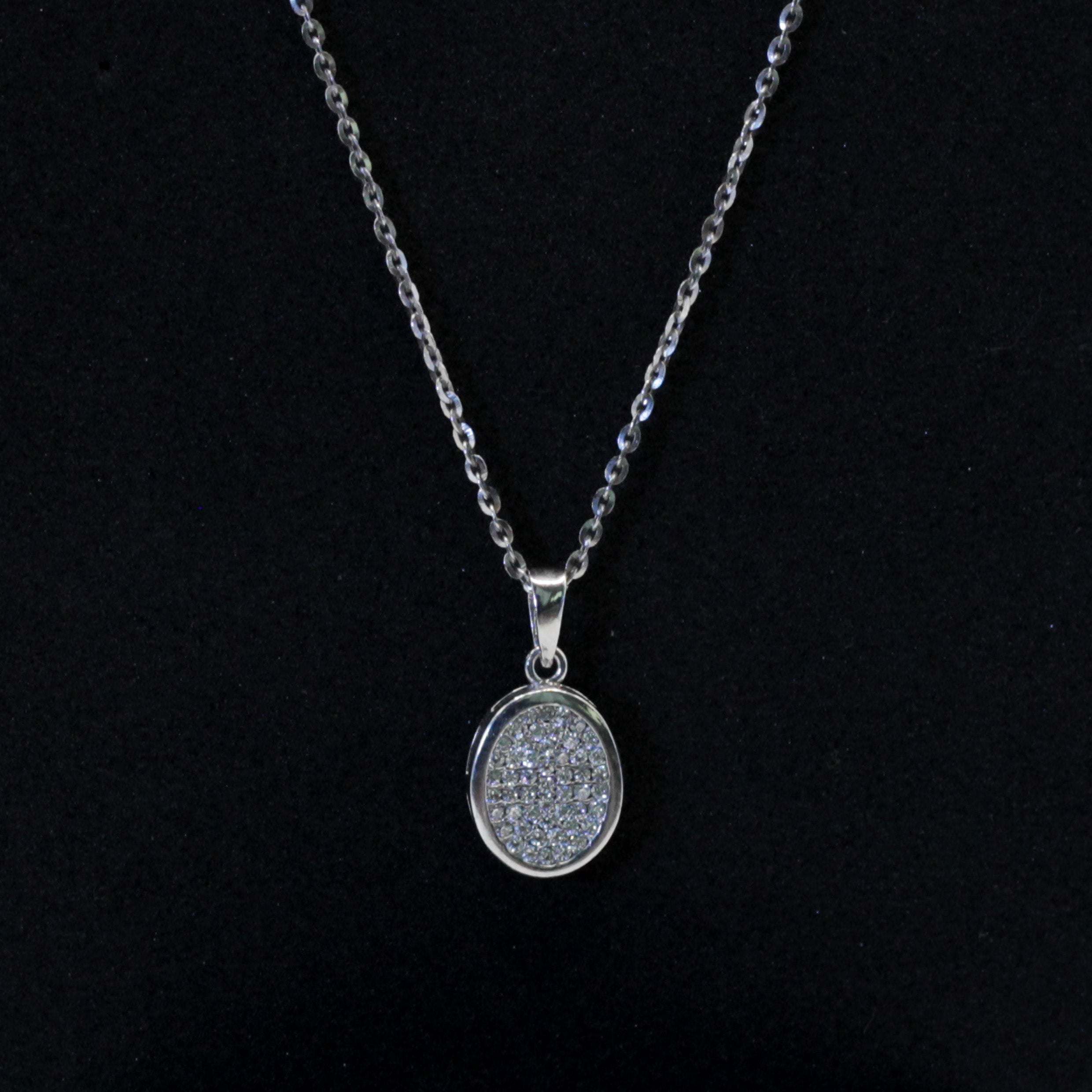 Oval Pendant Silver Set