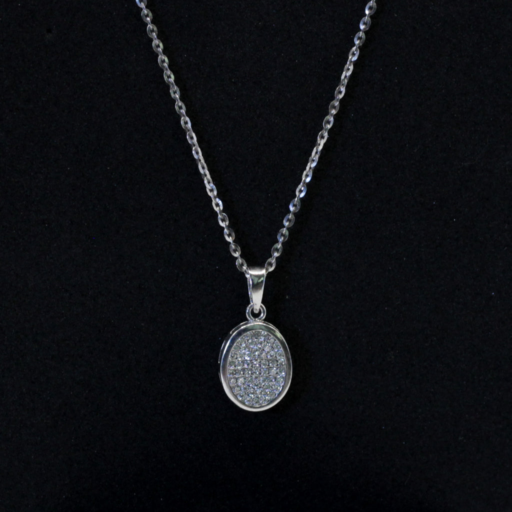 Oval Pendant Silver Set