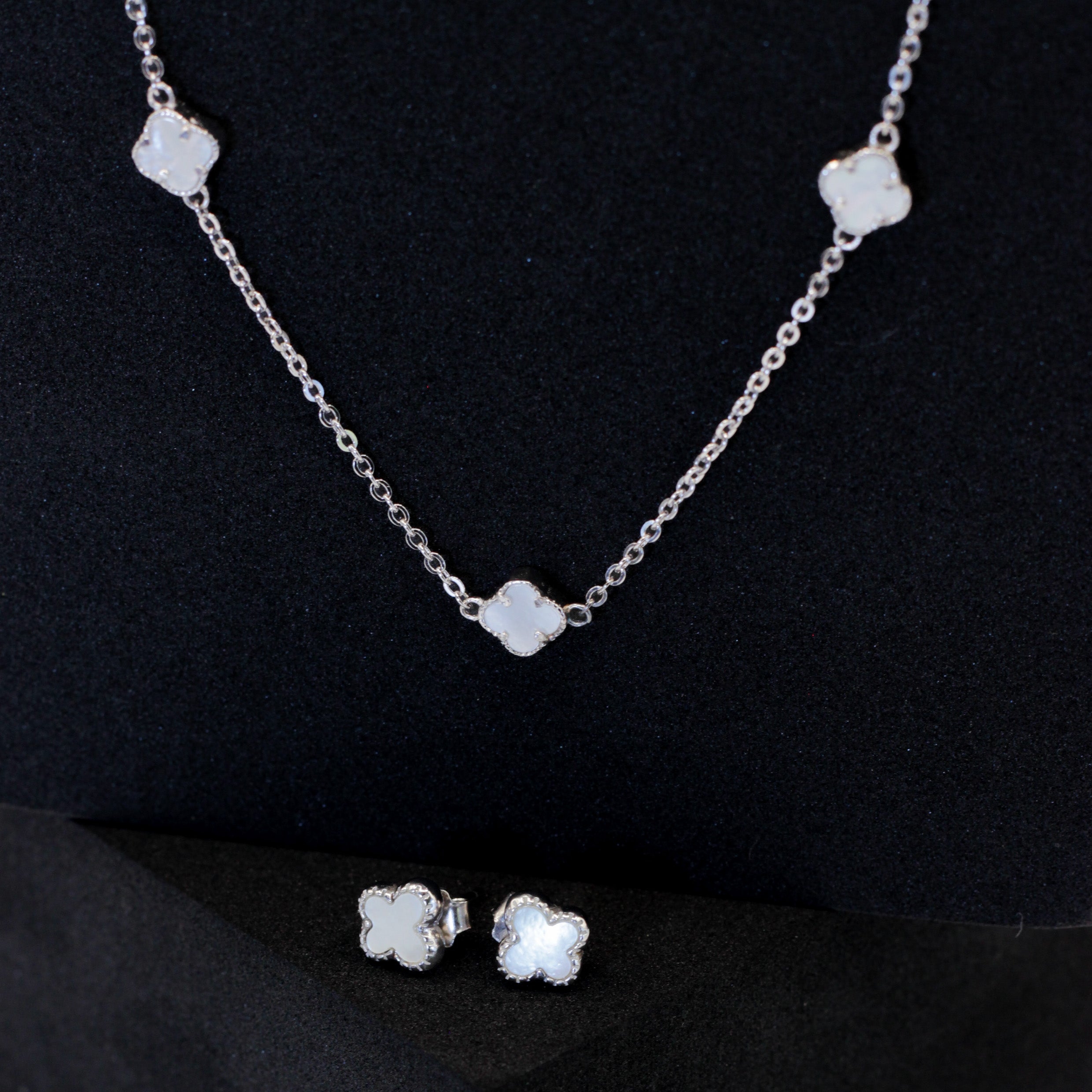 White Clover Silver Set