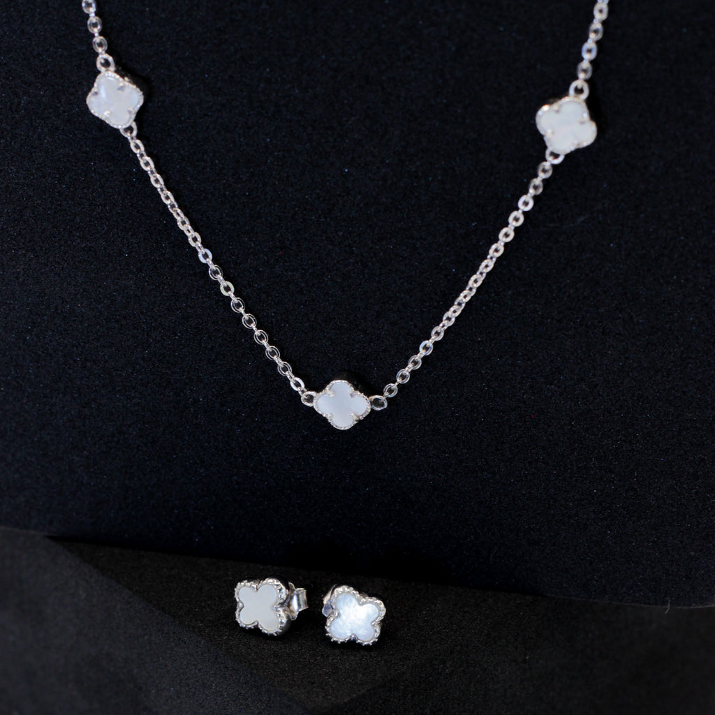 White Clover Silver Set