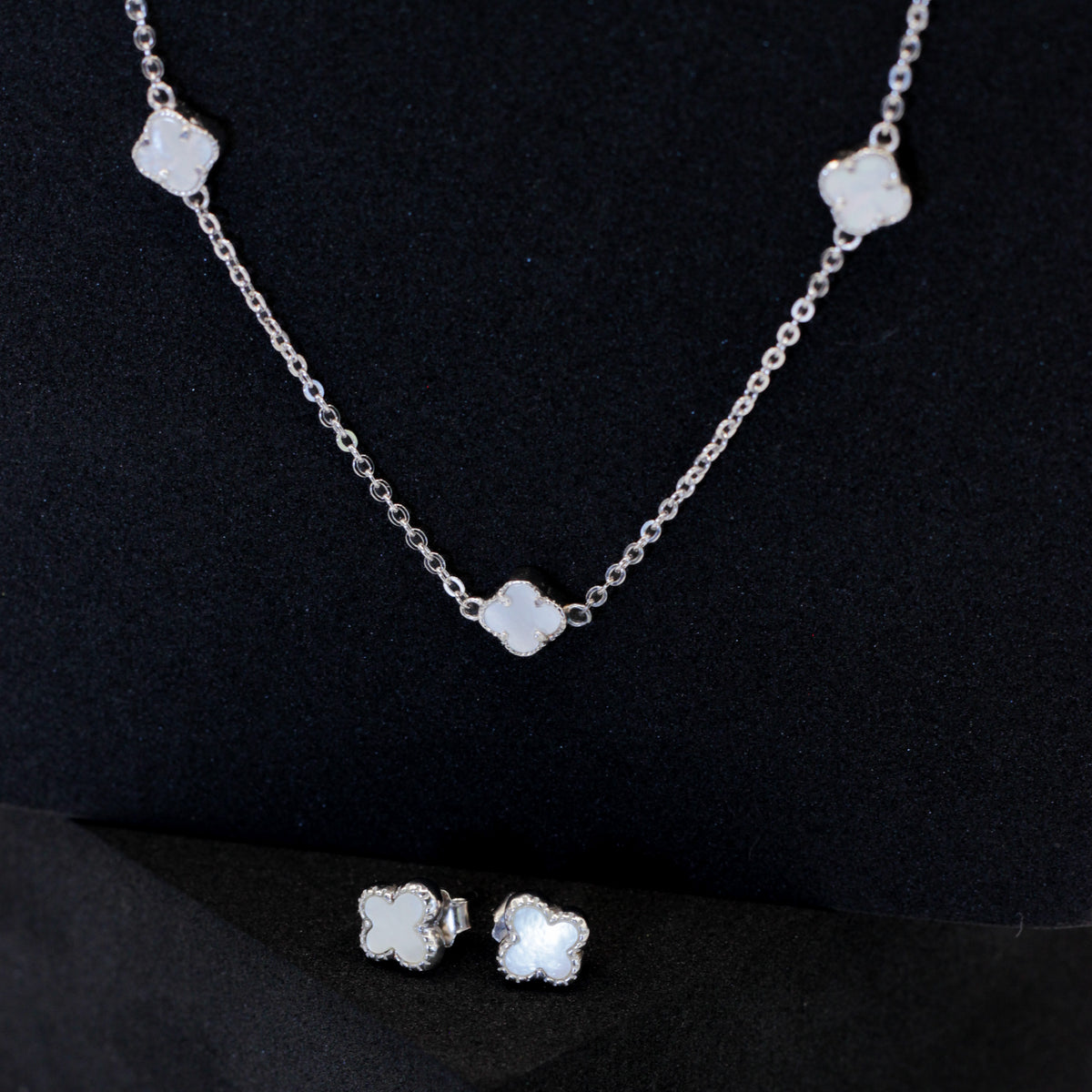 White Clover Silver Set