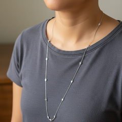 Long Silver Necklace