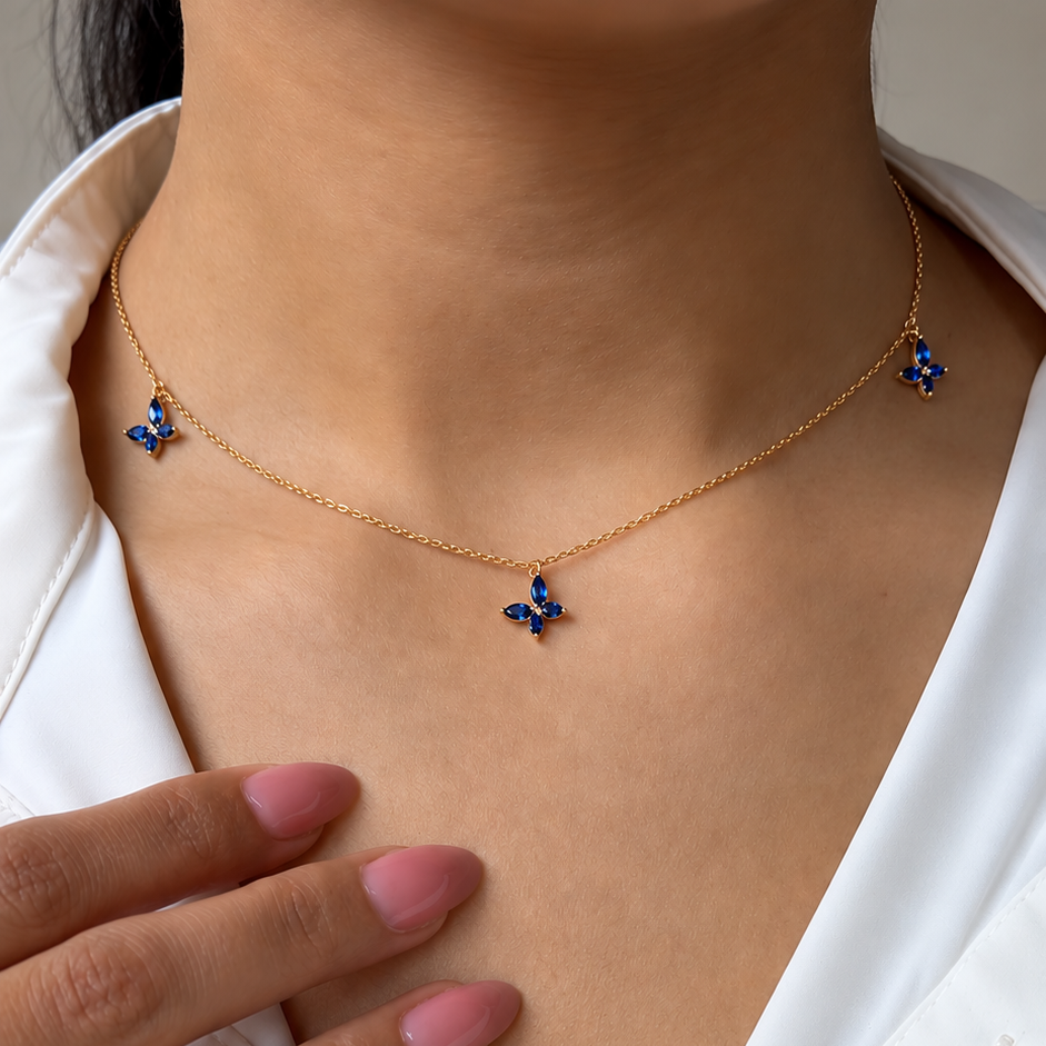 Blue Butterfly Choker