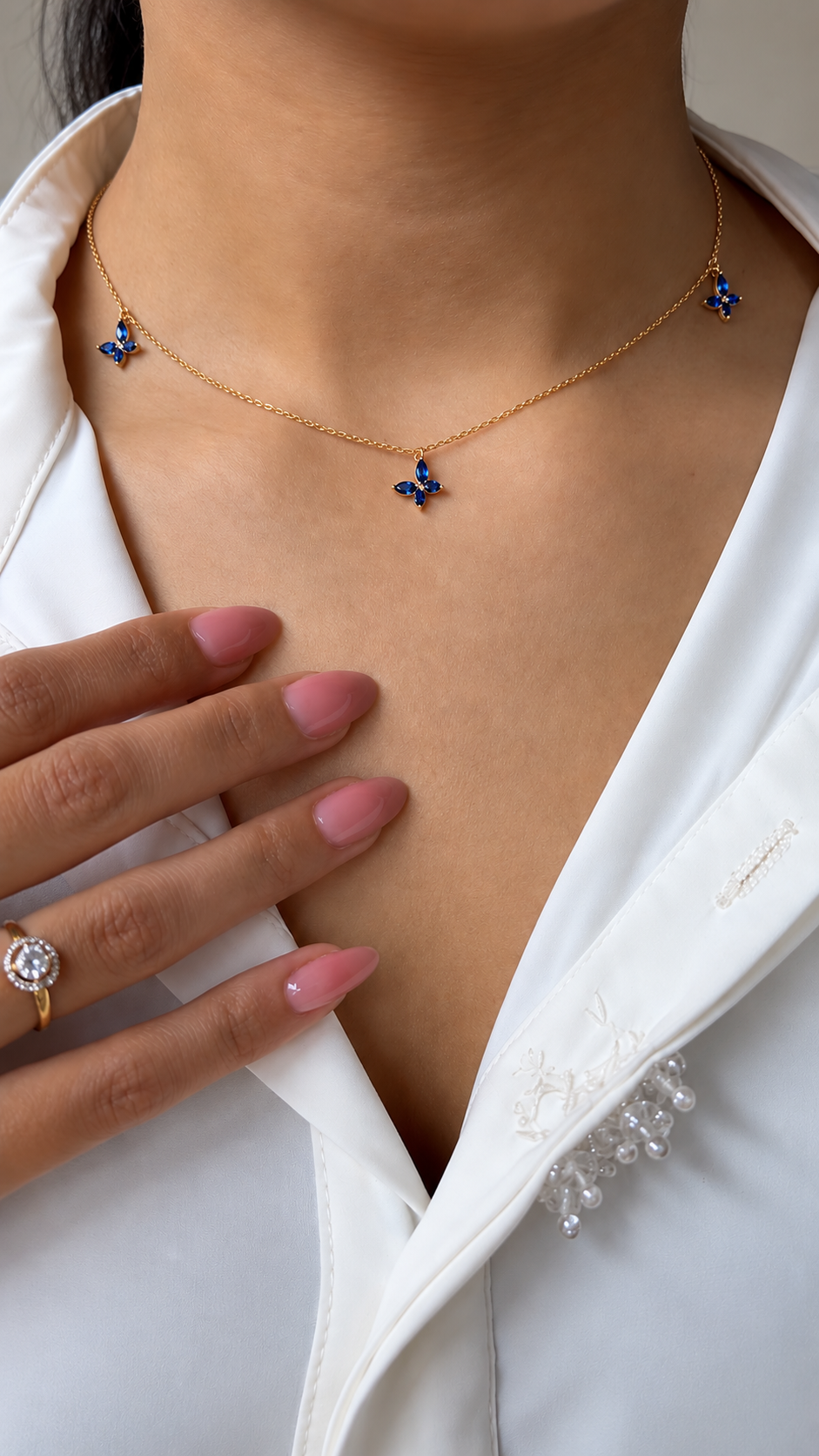 Blue Butterfly Choker
