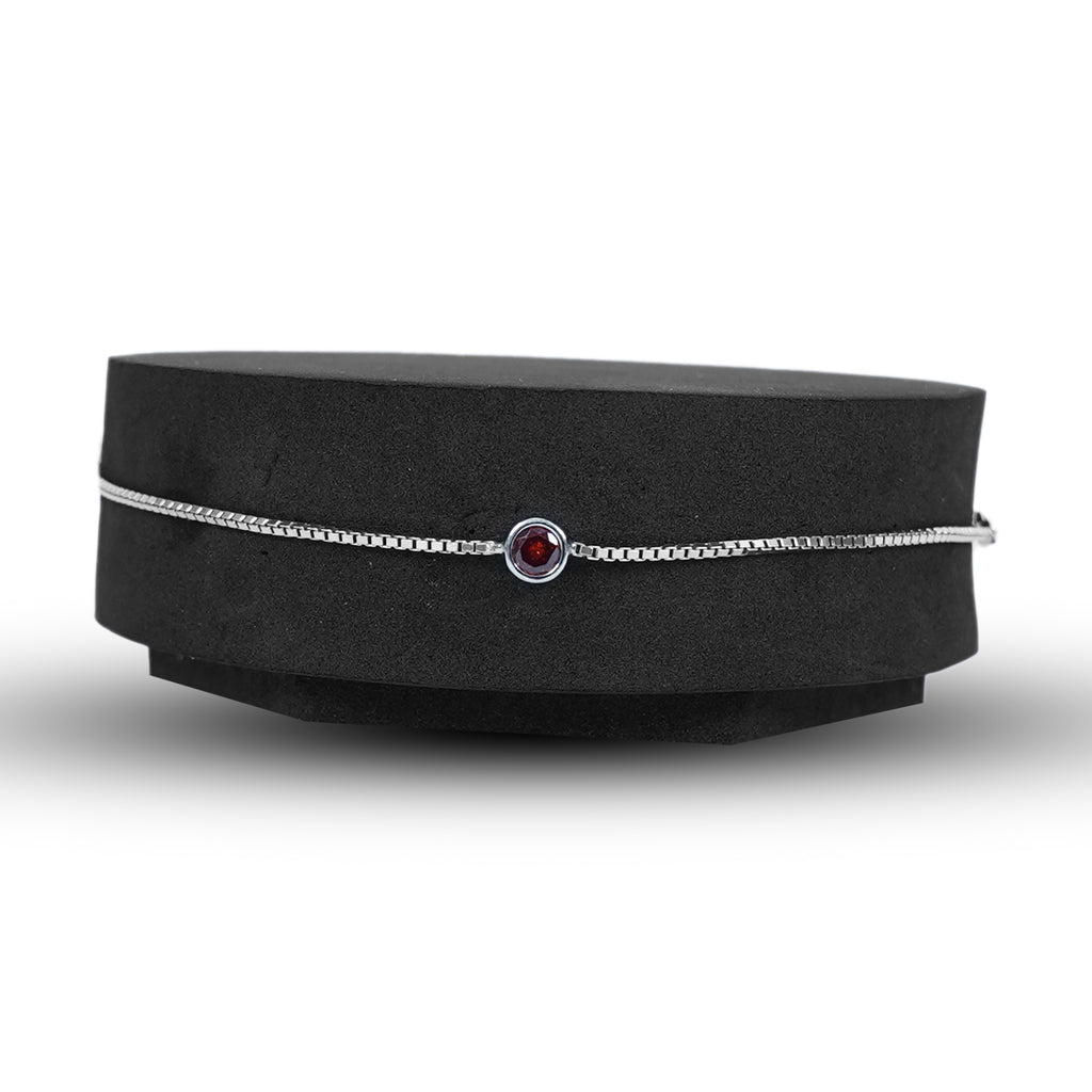 Minimal Red Stone Bracelet
