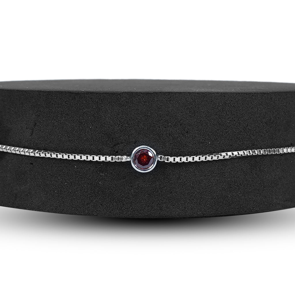 Minimal Red Stone Bracelet