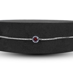 Minimal Red Stone Bracelet