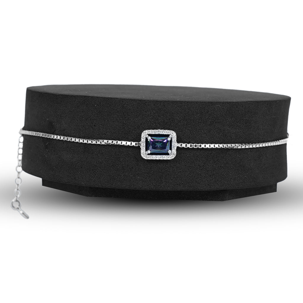 Minimal Green Purple Stone Bracelet